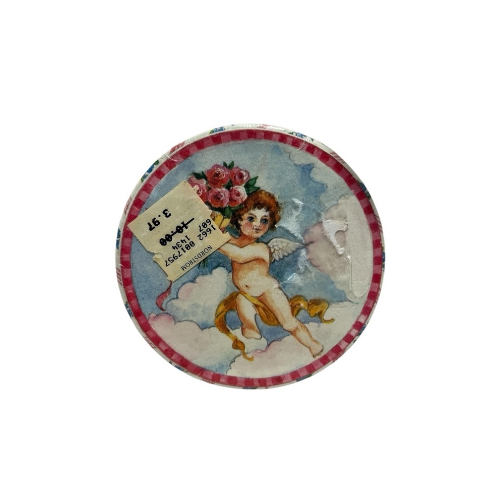 Vintage Barbara Wilson Cherub Watercolor Two’s Company Round Trinket Box NEW